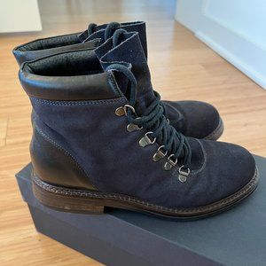 Clearance sale! Real suede and leather padded boots, size 9, women, blue